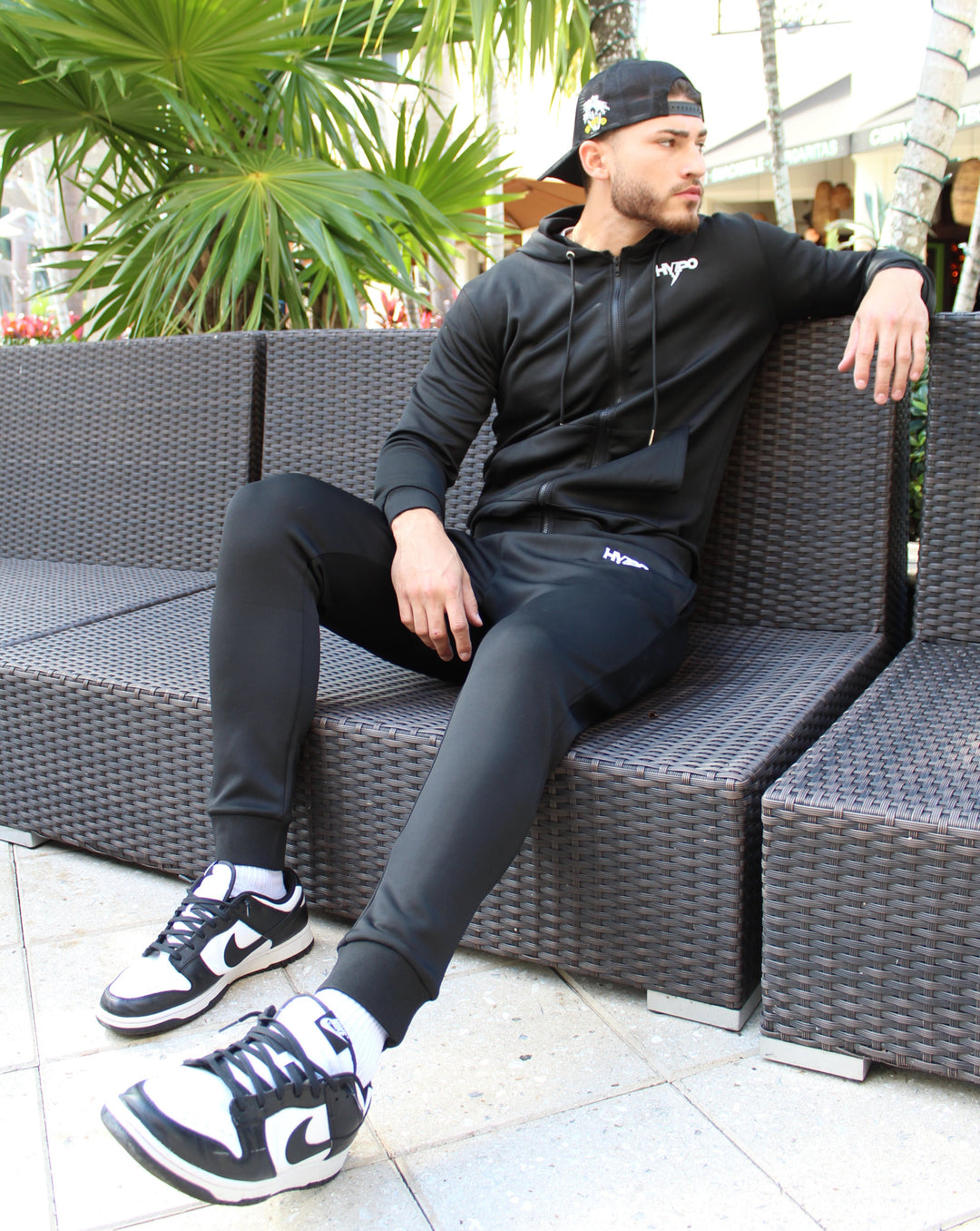 Sleek black Hypo-thermic tracksuit